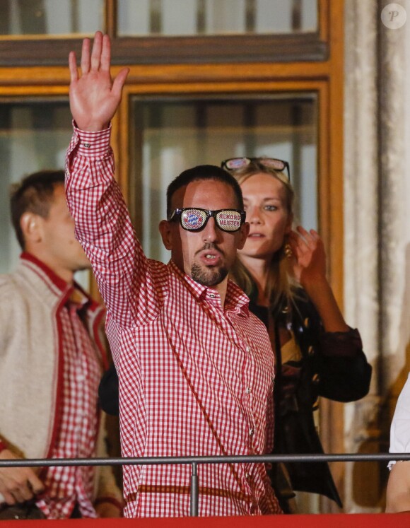 Franck Ribéry célèbre le titre de champion d'Allemagne à Munich le 10 mai 2014