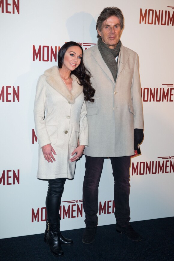 Dominique Desseigne et sa compagne Alexandra Cardinale - Avant-première du film "Monuments Men" à l'UGC Normandie à Paris le 12 février 2014