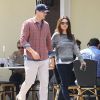 Exclusif - Ashton Kutcher et sa fiancée Mila Kunis sont allés déjeuner au restaurant "Sweet Butter" à Studio City. Le 22 mars 2014.