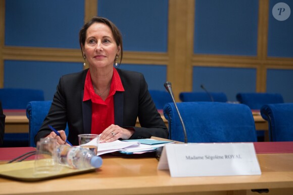 Ségolène Royal lors de la commission d'enquête sur la mise en oeuvre de l'écotaxe au Sénat le 29 avril 2014 à Paris