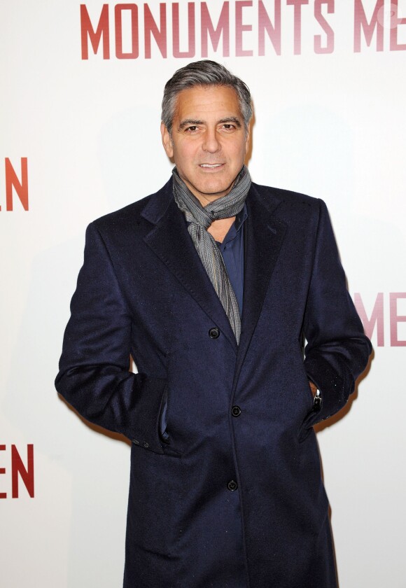 George Clooney lors de la première du film Monuments Men à Paris le 12 février 2014