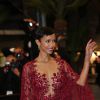 Sonia Rolland (Boucles d'oreilles, bague et bracelet Montblanc collection Princesse Grace de Monaco Pétales de Rose en or blanc et diamants) lors de la montée des marches du film Timbuktu au 67e Festival de Cannes, le 15 mai 2014.