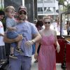Alyssa Milano, David Bugliari et elurs fills Milo à Los Angeles, le 1er septembre 2013.
