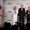 Louise Roe, Steven Gaydos (magazine Variety) entre Caroline Scheufele et Thierry Frémaux - Remise du trophée Chopard à l'hôtel Martinez lors du 67e festival international du film de Cannes, le 15 mai 2014.