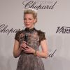 Cate Blanchett (robe Valentino) - Remise du trophée Chopard à l'hôtel Martinez lors du 67e festival international du film de Cannes, le 15 mai 2014.
