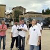 Exclusif - Franck Dubosc et Jean-Marie Bigard après leur match de pétanque, prennent un cours de pilotage de drone - Le 1er Trophée du Sud des Alpes à Mougins a eu lieu sur la Côte d'Azur du 2 au 4 mai.