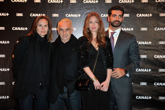 Alain Terzian, sa femme Brune de Margerie et guest - Soirée Canal+ au Park à Mougins à l'occasion du 67ème festival du film de Cannes, le 16 mai 2014. 