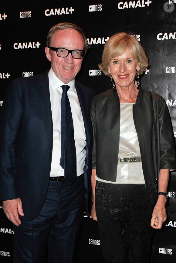 Bertrand Meheut et sa femme - Soirée Canal+ au Park à Mougins à l'occasion du 67ème festival du film de Cannes, le 16 mai 2014. 