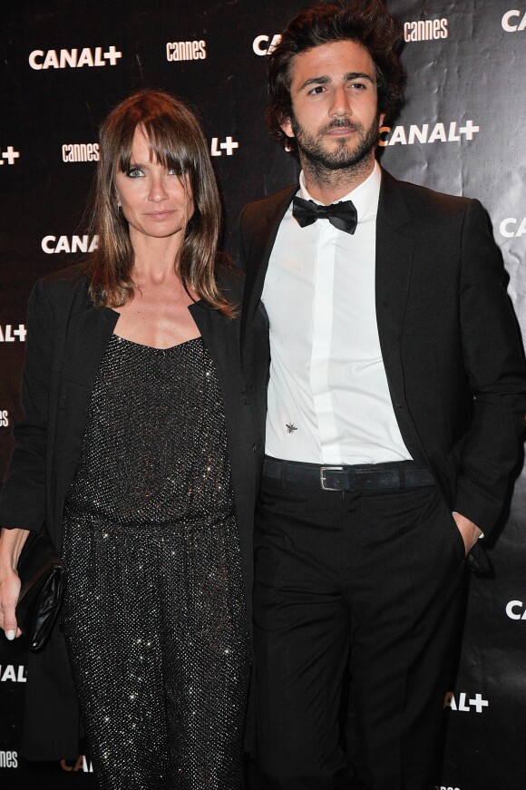 Axelle Laffont et son compagnon Cyril Paglino - Soirée Canal+ au Park à Mougins à l'occasion du 67ème festival du film de Cannes, le 16 mai 2014. 
