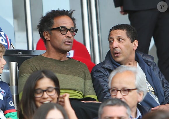Yannick Noah et Smaïn assistent au match Psg-Montpellier au Parc des Princes à Paris, le 17 mai 2014 17/05/2014 - Paris
