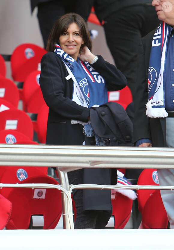 Anne Hidalgo assiste au match Psg-Montpellier au Parc des Princes à Paris, le 17 mai 2014