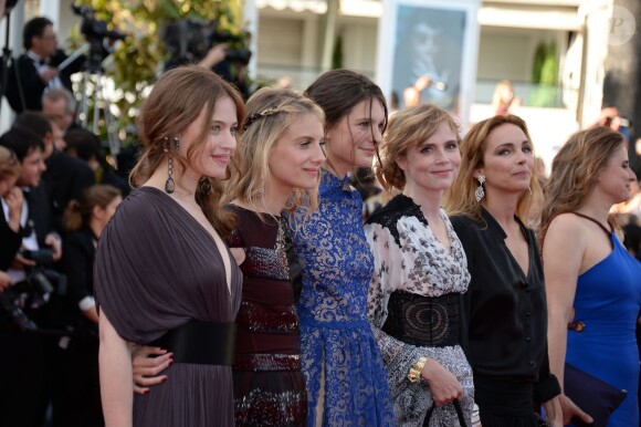 Melanie Laurent, Josephine Japy, Lou de Laage, Isabelle Carre, Claire Keim, Carole Franck arriving at the The Homesman screening held at the Palais Des Festivals in Cannes, France on May 18, 2004, as part of the 67th Cannes Film Festival. Photo by Nicolas Briquet/ABACAPRESS.COM18/05/2014 - Cannes
