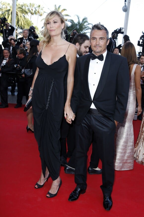 Richard Virenque et sa compagne Marie-Laure - Montée des marches du film "Deux jours, une nuit" lors du 67e Festival du film de Cannes le 20 mai 2014.