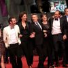 Antoine de Caunes, Doria Tillier et l'équipe du Grand Journal de Canal + - Montée des marches du film "L'homme qu'on aimait trop" lors du 67e Festival du film de Cannes le 21 mai 2014.