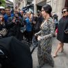 Kim Kardashian, sa fille North et sa mère Kris Jenner se rendent au château de Wideville. Paris, le 23 mai 2014.
