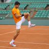 Novak Djokovic à l'entraînement à Roland-Garros, le 21 mai 2014