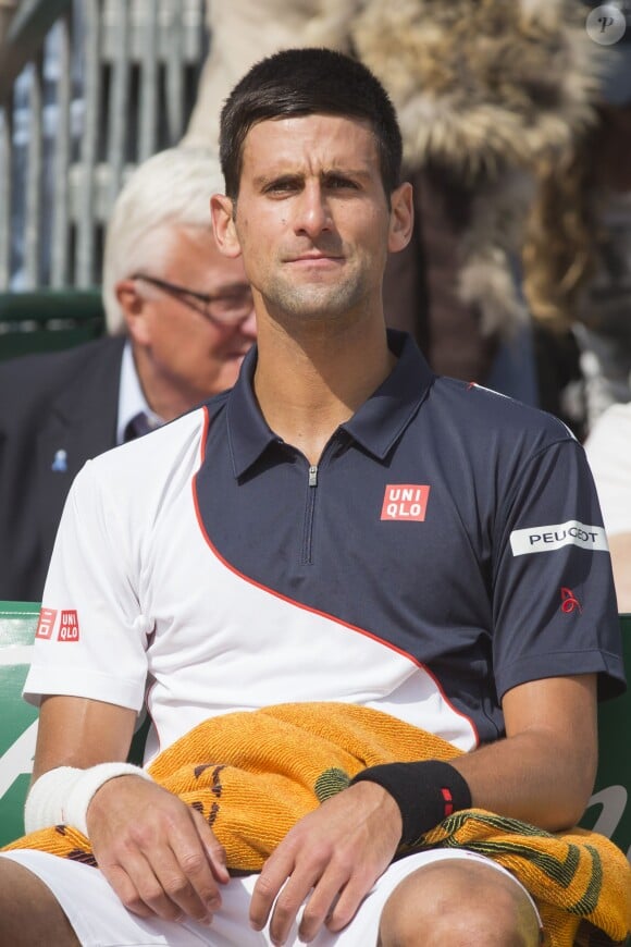 Novak Djokovic lors de la demi-finale du tournoi de Monte-Carlo à Monaco le 19 avril 2014