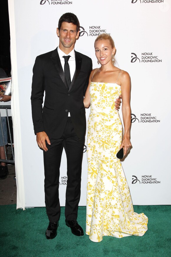 Novak Djokovic et Jelena Ristic lors du dîner de la Novak Djokovic Foundation à New York le 10 septembre 2013