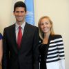 Novak Djokovic et sa compagne Jelena Ristic au QG des Nations Unies à New York le 23 août 2013
