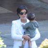 Kris Jenner et sa petite-fille North profitent de leurs derniers moments à Florence, quittant l'hôtel Belmond Villa San Michele. Le 25 mai 2014.