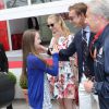 Pierre Casiraghi retrouve sa demi-soeur la princesse Alexandra de Hanovre sous les yeux de sa compagne Beatrice Borromeo, le 25 mai 2014 au Grand Prix de Monaco