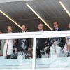 Pierre Casiraghi et sa charmante compagne Beatrice Borromeo ont suivi le 25 mai 2014 le Grand Prix de Monaco depuis le balcon officiel avec le prince Albert, la princesse Charlene et Andrea Casiraghi