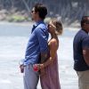 Kaley Cuoco et son époux Ryan Sweeting célèbrent la journée de Memorial Day sur la plage de Malibu, le 26 mai 2014 lors de la beach party organisée par le producteur Joel Silver