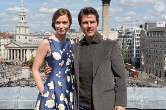 Tom Cruise, Emily Blunt - Photocall du film "Edge of Tomorrow" sur le toit de l'hôtel Trafalgar à Londres, le 25 mai 2014.