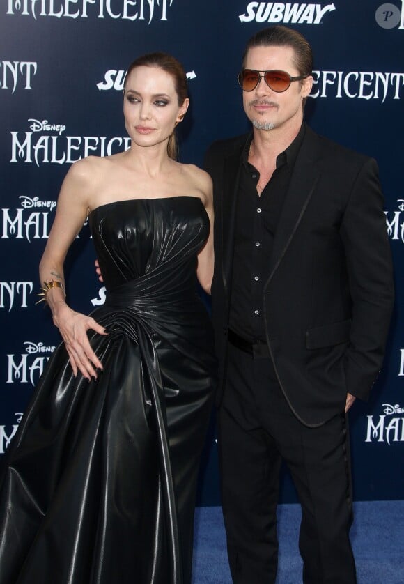 Angelina Jolie et Brad Pitt - Avant-première du film "Maléfique" à Los Angeles le 28 mai 2014.