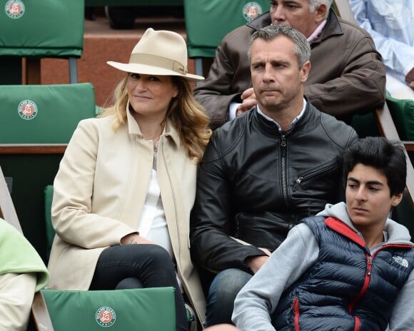 Astrid Bard et Yann Delaigue lors du quatrième jour des Internationaux de France à Roland-Garros, le 28 mai 2014 à Paris