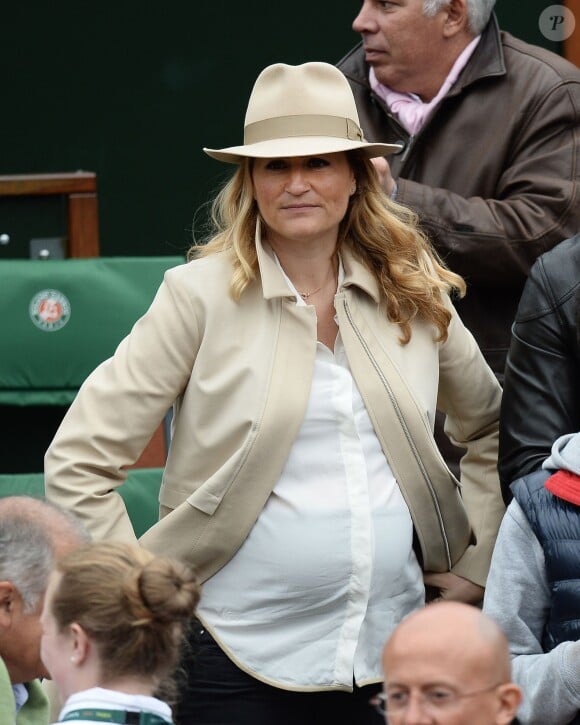 Astrid Bard, enceinte, lors du quatrième jour des Internationaux de France à Roland-Garros, le 28 mai 2014 à Paris