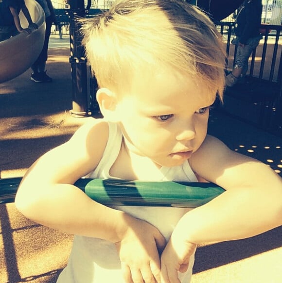 Luca, le fils d'Hilary Duff, en 2014.