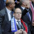 Le prince Albert II de Monaco à la finale du Top 14 entre Toulon et Castres (18-10) au Stade de France à Paris, le 31 mai 2014.