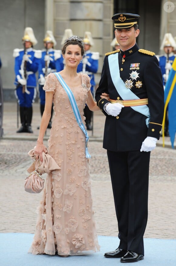 Le prince Felipe d'Espagne et la princesse Letizia à Stockholm en 2010. 