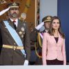 Le Prince Felipe d'Espagne et la princesse Letizia d'Espagne à Madrid, le 12 octobre 2013. 