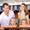 Felipe d'Espagne et Letizia avec leurs filles Leonor et Sofia à Majorque en août 2012. 