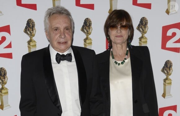 Michel Sardou et sa femme Anne-Marie Périer lors de la 26e nuit des Molières aux Folies Bergère à Paris, le 2 juin 2014.