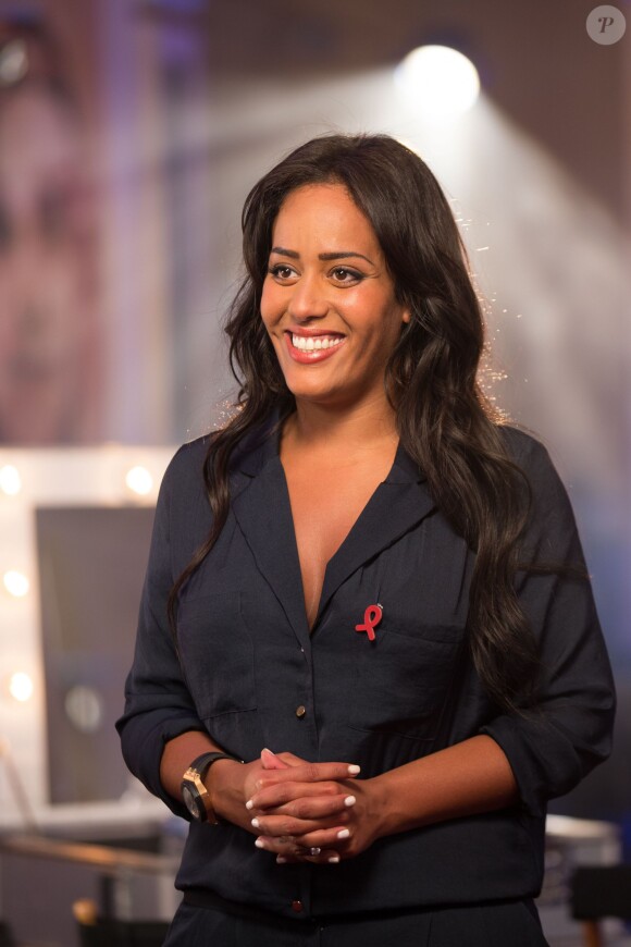 Exclusif - Amel Bent - Enregistrement de l'émisssion du "Sidaction 2014 : La télé chante contre le Sida" le 25 mars 2014 au thêatre Mogador à Paris