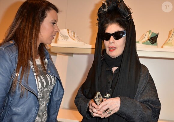 Marion Bartoli et Diane Pernet - Soirée de lancement de la collection "Premier Envol" des sneakers de luxe "Marion Bartoli by Musette" à la boutique Musette à Paris, le 2 juin 2014.
