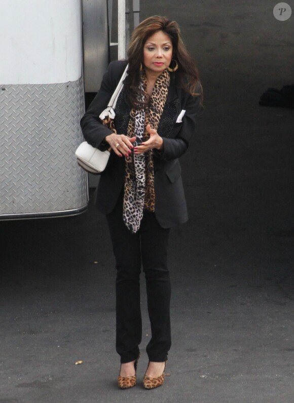 Prince et La Toya Jackson en visite sur le tournage de la série "90210" à Los Angeles, le 4 mars 2013.