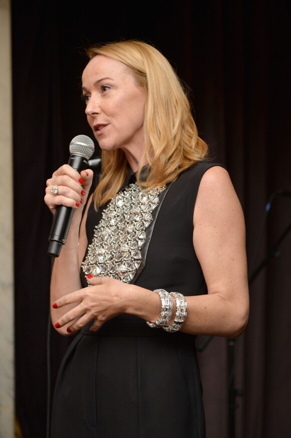 La directrice artistique de Gucci, Frida Giannini au lancement de la ligne maquillage de Gucci à New York le 4 juin 2014