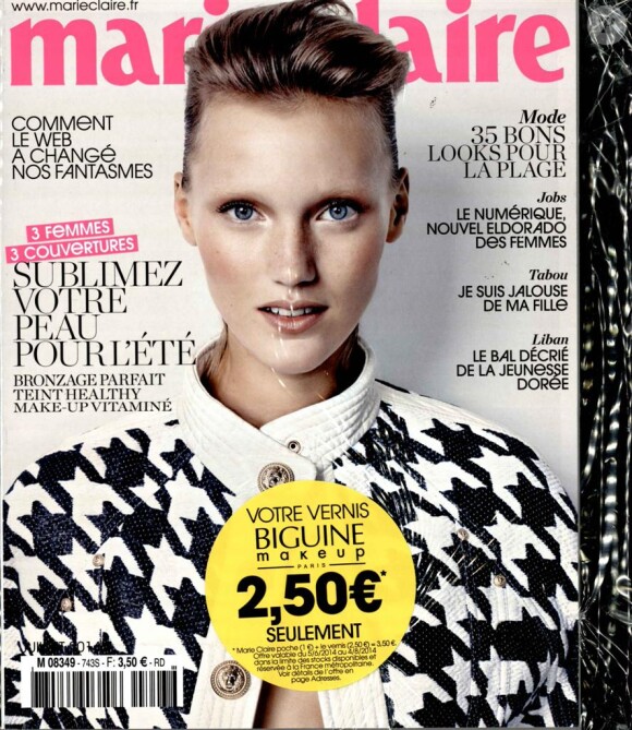 Couverture de Marie Claire, numéro de juillet 2014.
