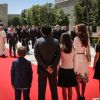 Rania de Jordanie et sa famille lors de la venue du pape François à Amman le 24 mai 2014