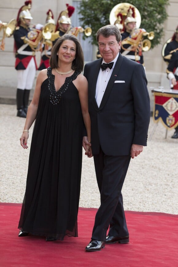 Xavier Darcos et sa femme Laure lors du banquet à l'Elysée donné en l'honneur de la reine Elizabeth II, Paris, le 6 juin 2014.