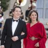 Guillaume Gallienne et sa femme Amandine lors du banquet à l'Elysée donné en l'honneur de la reine Elizabeth II, Paris, le 6 juin 2014.