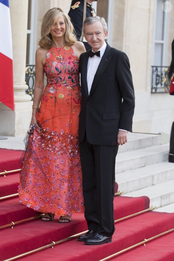 Bernard Arnault et sa femme Hélène lors du banquet à l'Elysée donné en l'honneur de la reine Elizabeth II, Paris, le 6 juin 2014.