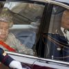 La reine Elisabeth II d'Angleterre et le prince Philip, duc d'Edimbourg lors du banquet à l'Elysée donné en l'honneur de la reine Elizabeth II, Paris, le 6 juin 2014.