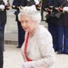 La reine Elizabeth II d'Angleterre lors du banquet à l'Elysée donné en l'honneur de la reine Elizabeth II, Paris, le 6 juin 2014.