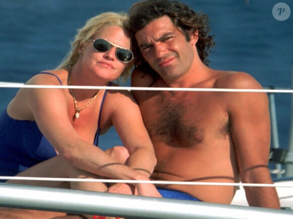 Melanie Griffith et Antonio Banderas en Espagne en 1995.