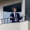 Mick Jagger sur le balcon de son hôtel à Los Angeles le 25 mars 2014